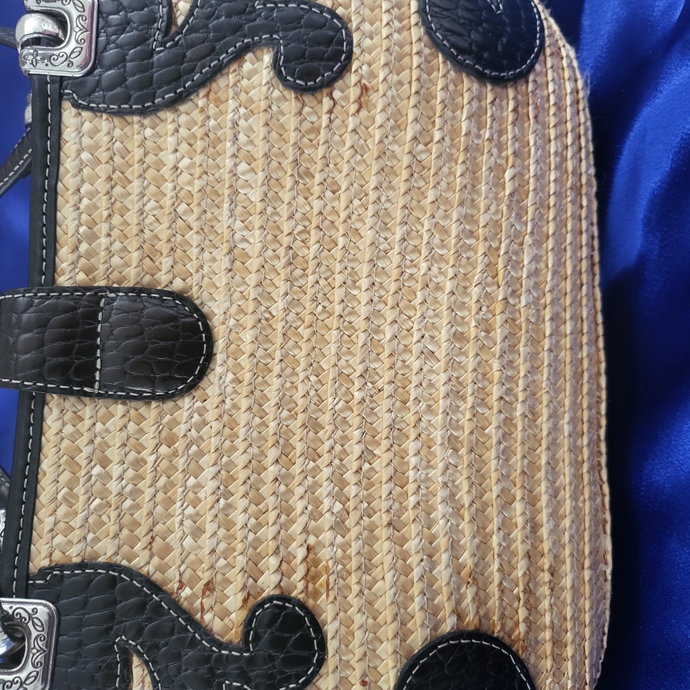 Brighton Collection Black and Tan Wicker Shoulder Bag - Picture 8 of 8